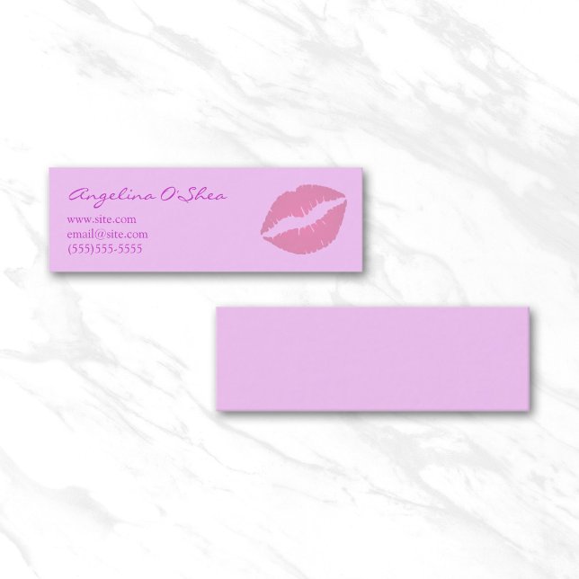 Carte De Visite Mini Rouge à lèvres rose (Pink Lipstick Skinny Business Card)