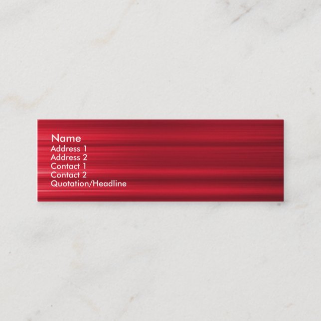 Carte De Visite Mini Rouge brossé (Devant)