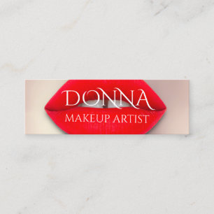 Carte De Visite Mini Rouge Rose Lips QR Code Logo Maquillage Lipstick