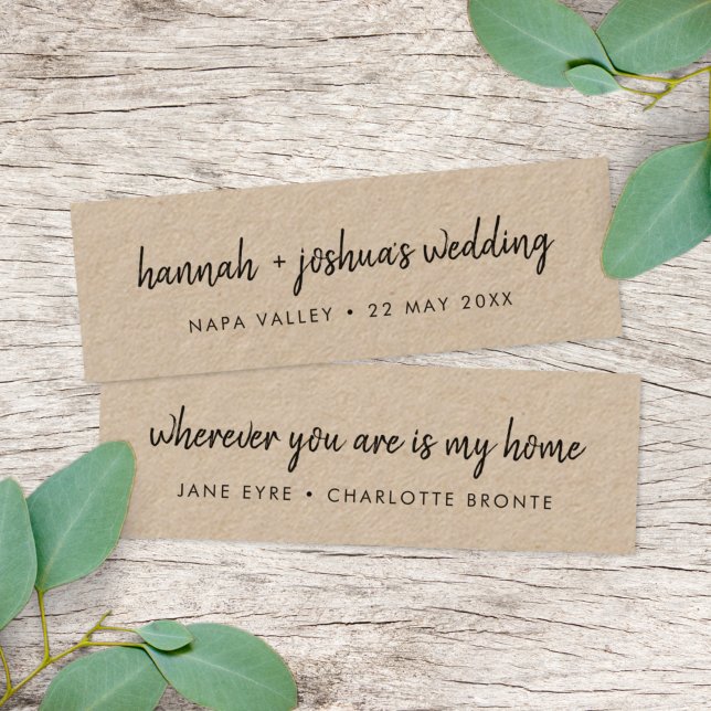 Carte De Visite Mini Rustique Kraft | Mini carte Signet de mariage Favo (Créateur téléchargé)
