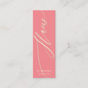 Carte De Visite Mini Salon de beauté des cheveux Coiffeur Gold Script