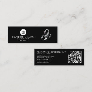 Carte De Visite Mini Salon de coiffure Icônes sociales Code QR Scorpion