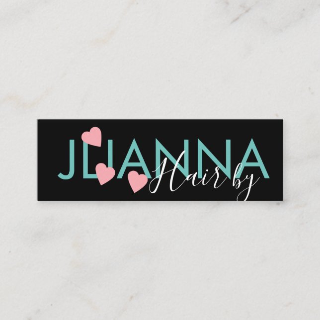 Carte De Visite Mini Salon de maquillage cardiaque flottant Nails cils (Devant)