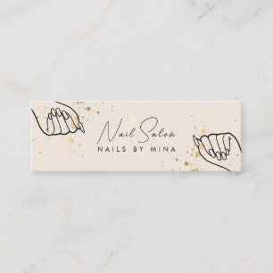 Carte De Visite Mini Salon Neutre Gold Spectres Main Nail