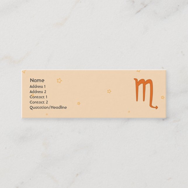 Carte De Visite Mini Scorpion - maigre (Devant)