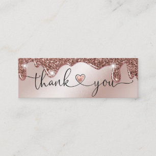 Carte De Visite Mini script moderne blush rose coeur merci pour l'ordre