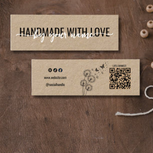 Carte De Visite Mini Script Rustique Fabriqué à la Main avec Amour Kraf