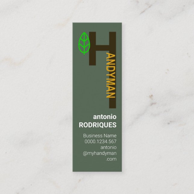 Carte De Visite Mini Service Creative Alphabet-H Handyman (Devant)