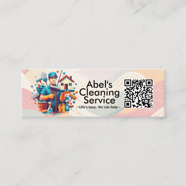 Carte De Visite Mini Service de nettoyage de maison moderne ménage (Devant)