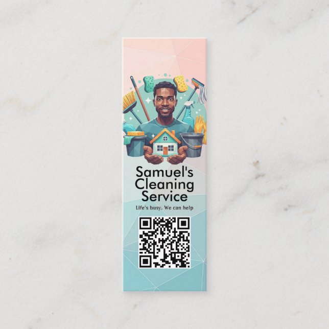 Carte De Visite Mini Service de nettoyage de maison moderne ménage (Devant)