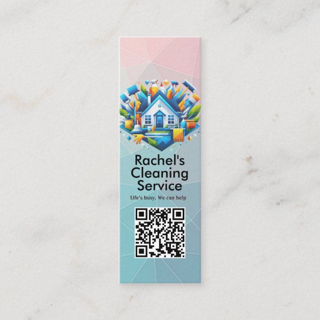 Carte De Visite Mini Service de nettoyage de maison moderne ménage (Devant)