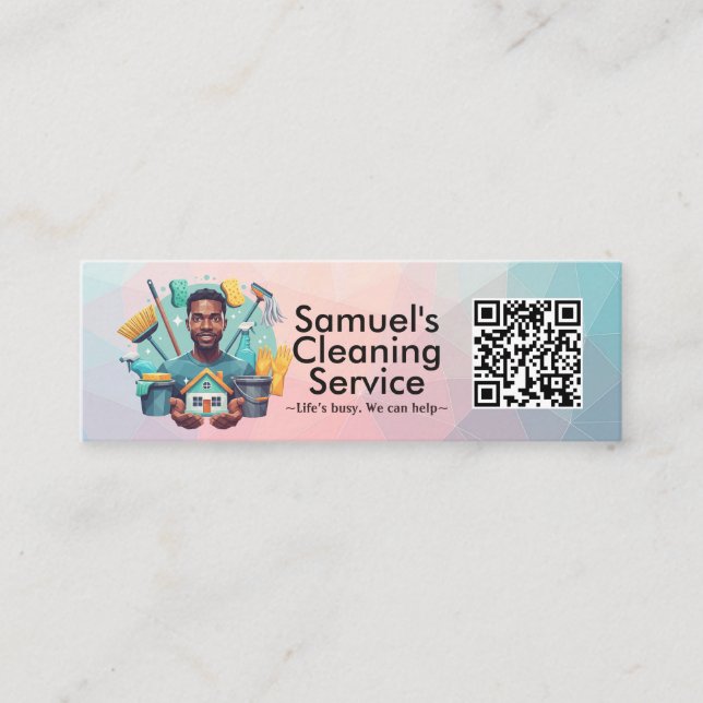Carte De Visite Mini Service de nettoyage de maison moderne ménage (Devant)