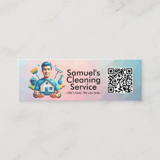Carte De Visite Mini Service de nettoyage de maison moderne ménage (Devant)