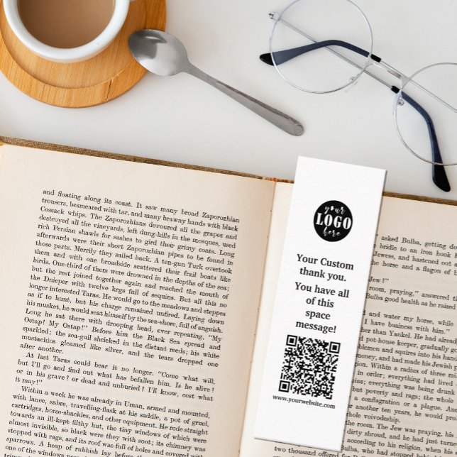 Carte De Visite Mini Signet noir et blanc simple (#zazzlemade #bookmark #bookpromotion #bookmarktemplateforauthors #bookcover #blackandwhite #addlogo)
