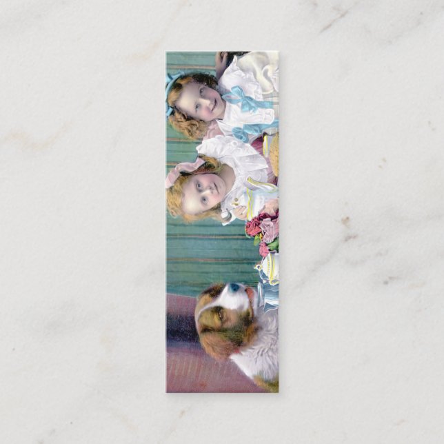 Carte De Visite Mini Signet vintage Tea Party (Devant)