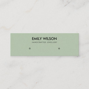 CARTE DE VISITE MINI SIMPLE AQUA GREEN KRAFT STUD EARRY LOGO