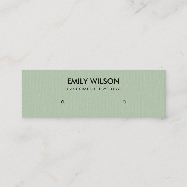 CARTE DE VISITE MINI SIMPLE AQUA GREEN KRAFT STUD EARRY LOGO (Devant)