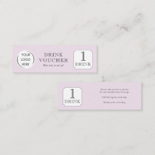 Carte De Visite Mini Simple BON DE BOISSON Logo d'entreprise