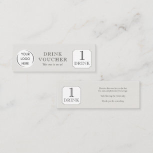 Carte De Visite Mini Simple BON DE BOISSON Logo d'entreprise