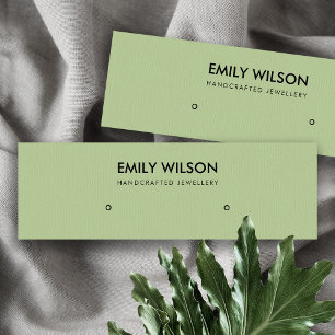 CARTE DE VISITE MINI SIMPLE CHIC GREEN KRAFT STUD EARRÊT AFFICHER LOGO