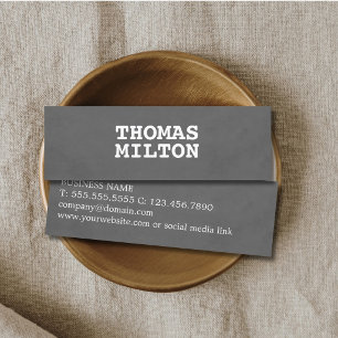 Carte De Visite Mini Simple Élégant Gris Blanc Consultant Réseau