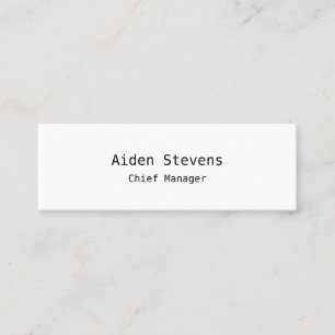 Carte De Visite Mini Simple Élégant Moderne Minimaliste Blanc