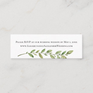 Carte De Visite Mini Simple Foliage, site Mariage RSVP