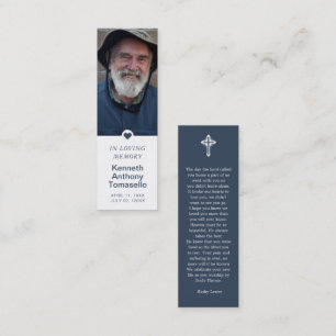 Carte De Visite Mini Simple Funeral Memorial Prayer Photo Bookmark Card