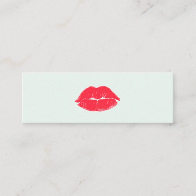 Carte De Visite Mini Simple maquillage Artiste Baiser Lips Beauté Salon (Devant)