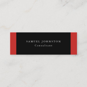 Carte De Visite Mini Simple minimaliste Noir Rouge Professionnel