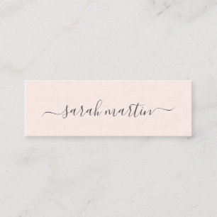 Carte De Visite Mini Simple Modern Beauty Salon Blush Rose Élégant