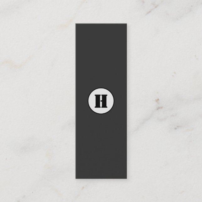 CARTE DE VISITE MINI SIMPLE MODERNE MODERNE MONOGRAM ÉLÉGANT CHIC STYLE (Devant)