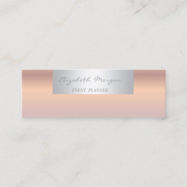 Carte De Visite Mini Simple Moderne Professionnel Rose Gold (Devant)
