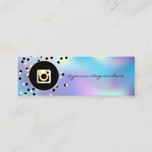 Carte De Visite Mini Simple Moderne Réseaux Sociaux Instagram Holograph