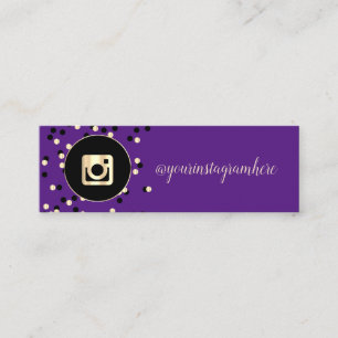 Carte De Visite Mini Simple Moderne Violet, Points, Or Instagram