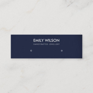 CARTE DE VISITE MINI SIMPLE NAVY BLUE KRAFT STUD EARRÊT AFFICHAGE LOGO