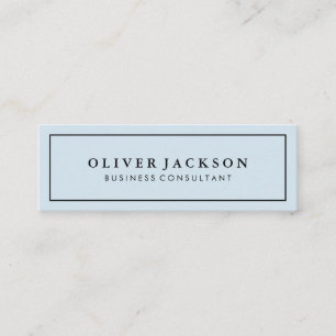Carte De Visite Mini Simple Professionnel Bleu Bordure Blanche Minimali