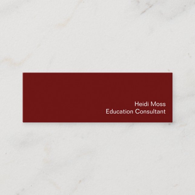 Carte De Visite Mini Simple Red Minimalist Education Consultant (Devant)