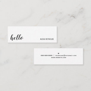 Carte De Visite Mini Simple Script Hello