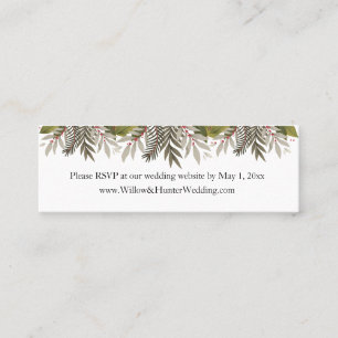Carte De Visite Mini Site de Mariage botanique Muet RSVP