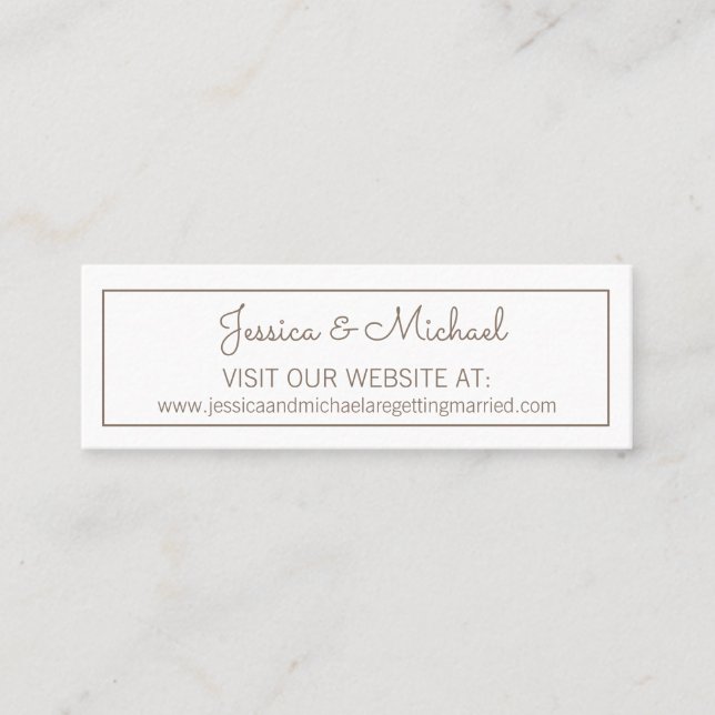 Carte De Visite Mini Site Mariage en blanc clair (Devant)