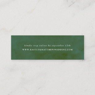 Carte De Visite Mini Site Web du Mariage d'aquarelle verte