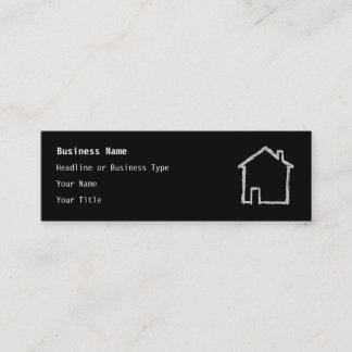 Carte De Visite Mini Sketch de la maison. Gris et Noir.