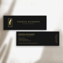 Sleek Black & Gold Feather Photo QR Code Notaire