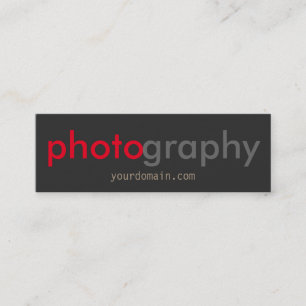 Carte De Visite Mini Slim Unique Grey Red Photographe