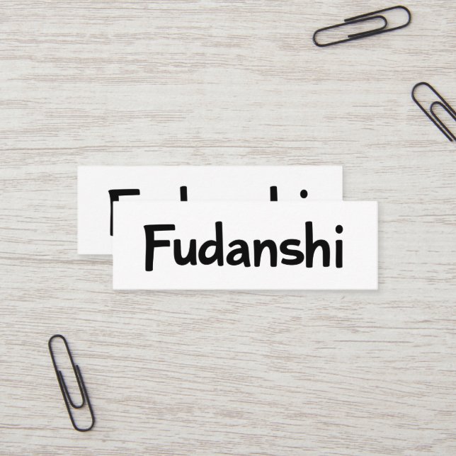 Carte De Visite Mini Slogan noir simple Fudanshi (Devant/Arrière en situation)