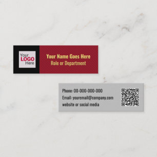Carte De Visite Mini Smart Red Striez votre logo et votre code QR profe