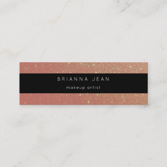 Carte De Visite Mini Social Media-All & Website Parties scintillant ros (Devant)