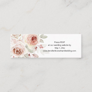 Carte De Visite Mini Soft Romantic Rose site web Mariage RSVP