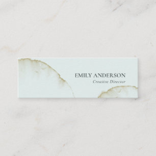 CARTE DE VISITE MINI SOFT SUBTLE PASTEL AQUA BLUE GOLD ABSTRAIT ORGANIQ